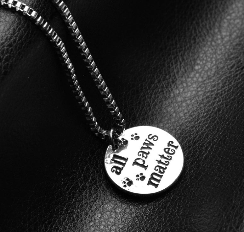 Fashion Dog Necklace All Paws Matter  Puppy Dog Feet