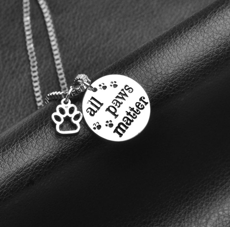 Fashion Dog Necklace All Paws Matter  Puppy Dog Feet