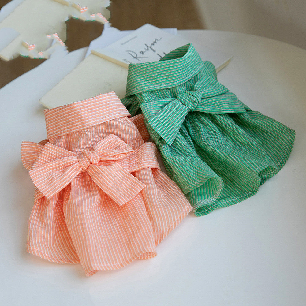 Shirt Design Dog Pet Bowknot Dress For Spring Summer