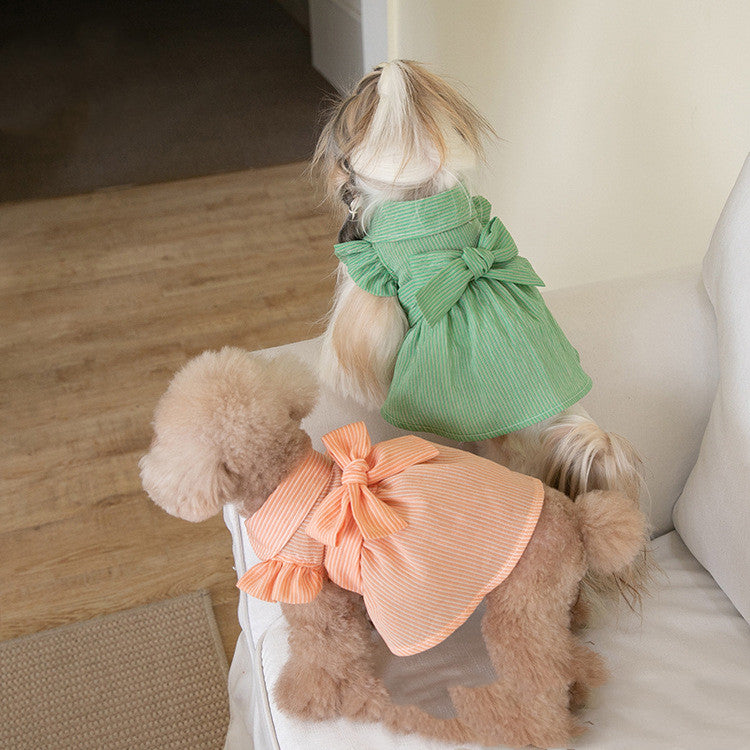 Shirt Design Dog Pet Bowknot Dress For Spring Summer