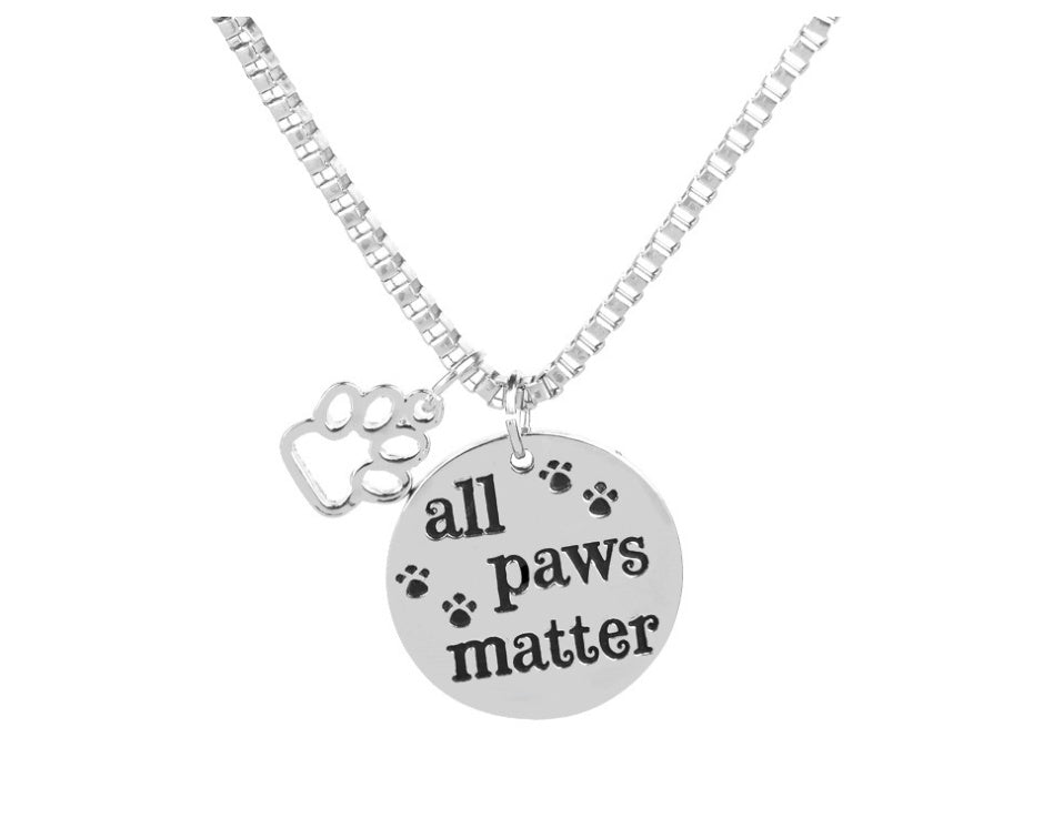 Fashion Dog Necklace All Paws Matter  Puppy Dog Feet