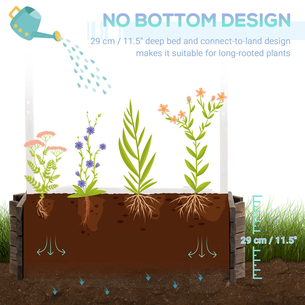 Wishing Well Planter, Wooden Raised Garden Bed, Ornamental Outdoor Flower Planter for Outdoor Garden, Yard, Lawn, and Home Decor