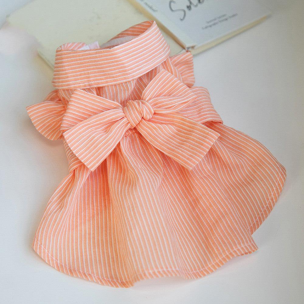 Shirt Design Dog Pet Bowknot Dress For Spring Summer