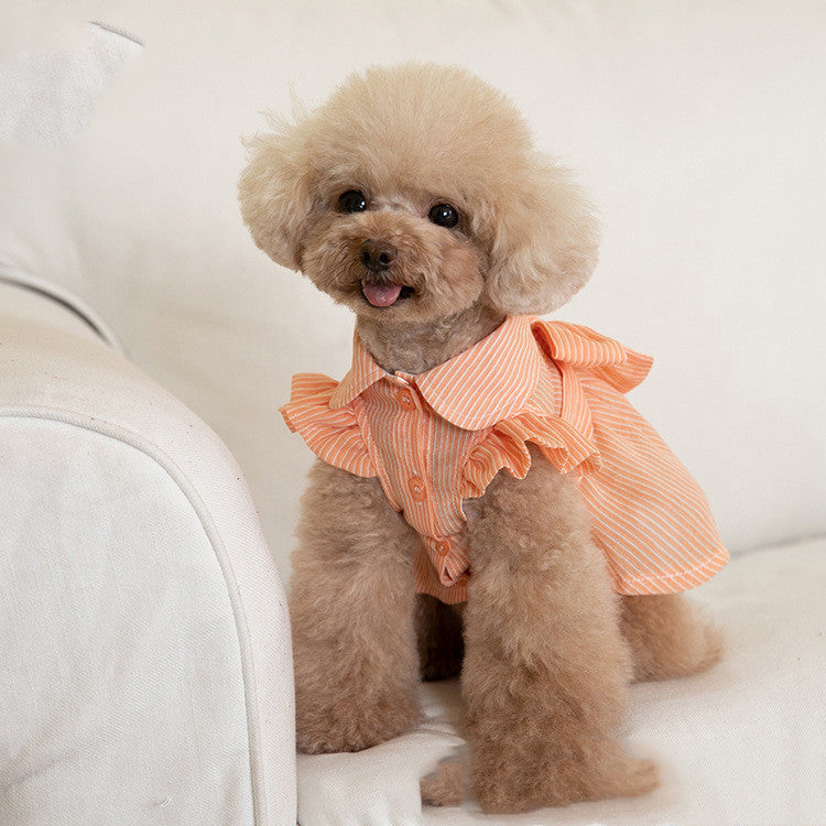 Shirt Design Dog Pet Bowknot Dress For Spring Summer